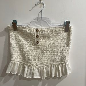 Free people white ruffle tube top